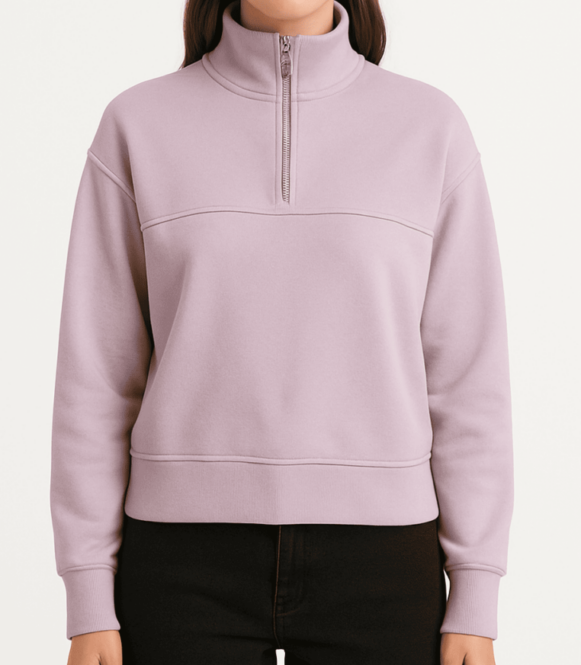 Pastel Lavender Zip-Neck - Costumepeti