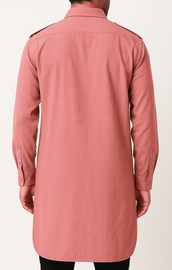 Dusty Rose Longline Kurta Shirt - Image 3
