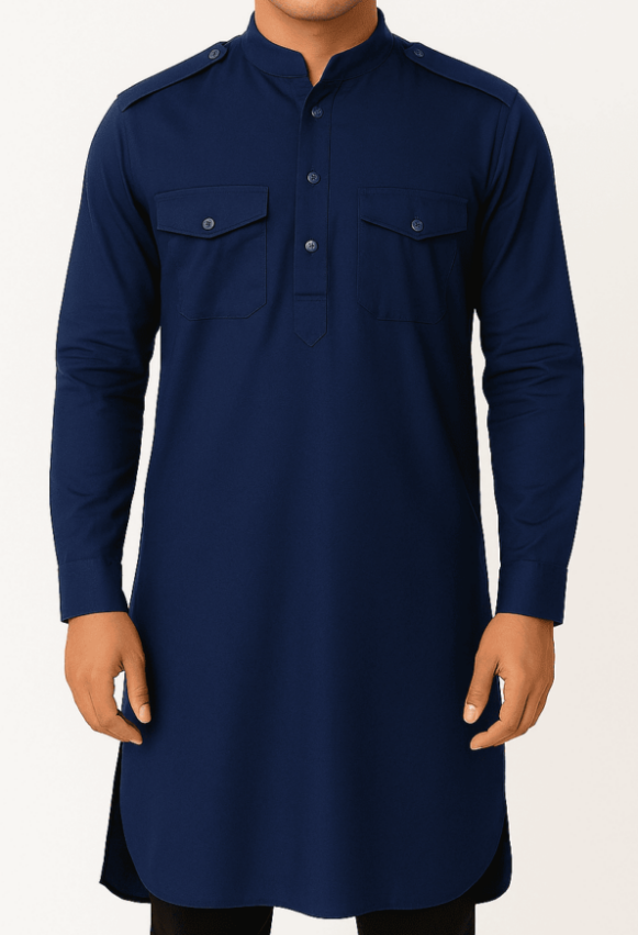 Navy Blue Pathani Kurta