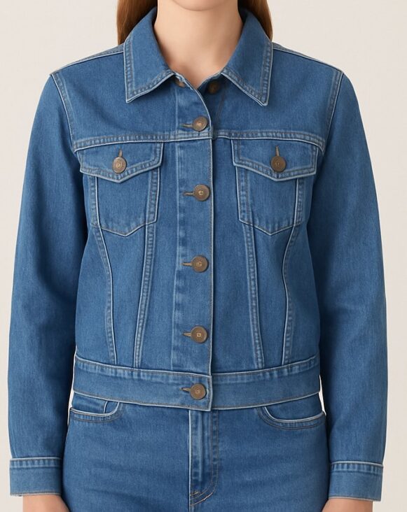 Women's Blue Denim Jacket - Image 3