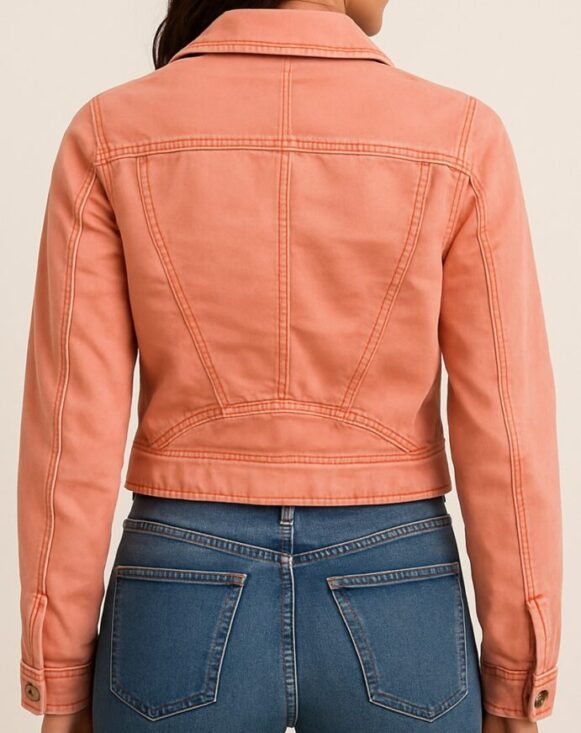 Coral Peach Moto Jacket - Image 3