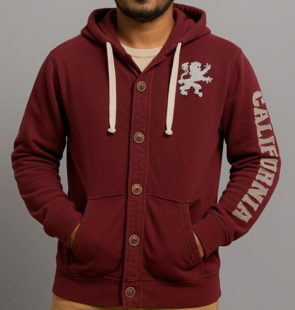 Maroon California Hoodie - Image 3