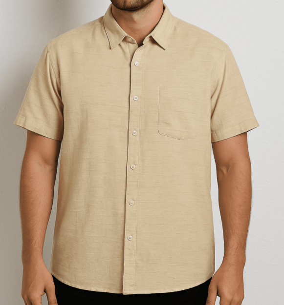Beige Cotton Shirt costumepeti