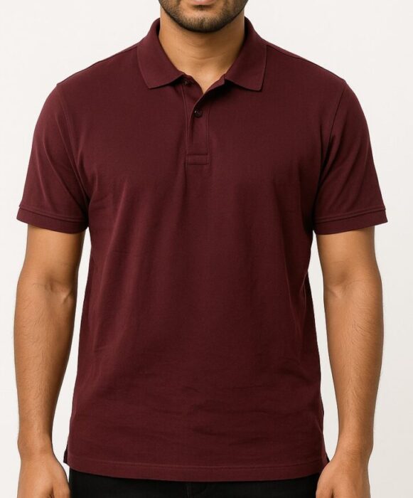 Maroon Polo T-Shirt - Image 3