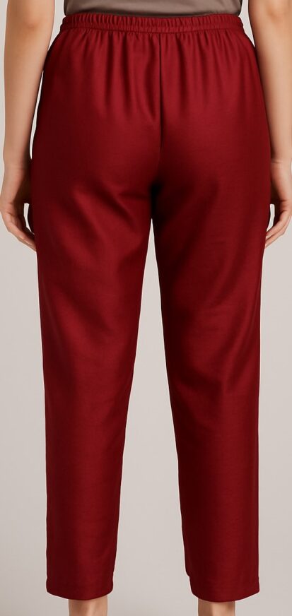 Maroon Straight-Fit Pants - Image 4
