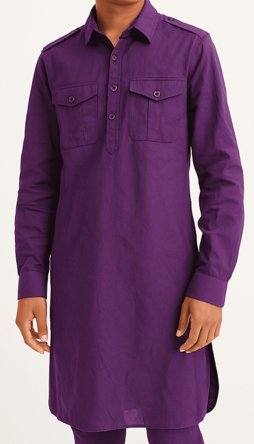 Bold Purple Utility Kurta