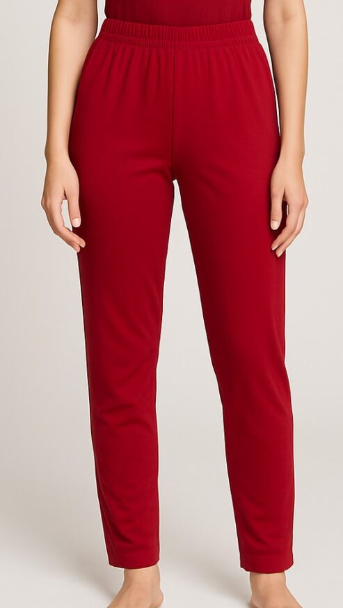 Maroon Straight Pajama Pants - Image 3