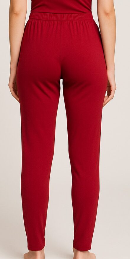 Maroon Straight Pajama Pants - Image 4