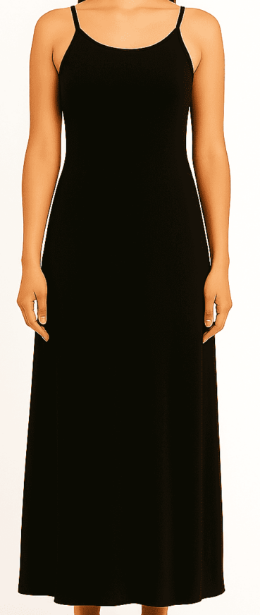 Black Solid Sleeveless Dress