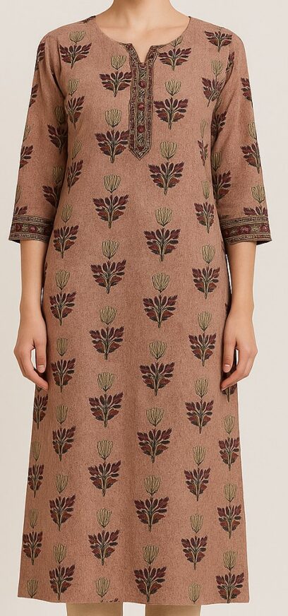 Dusty Rose Floral Print Kurta