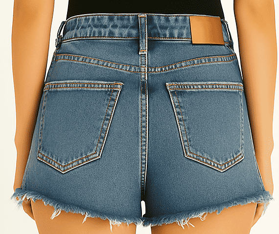 Light Blue High-Waist Denim Shorts - Image 3