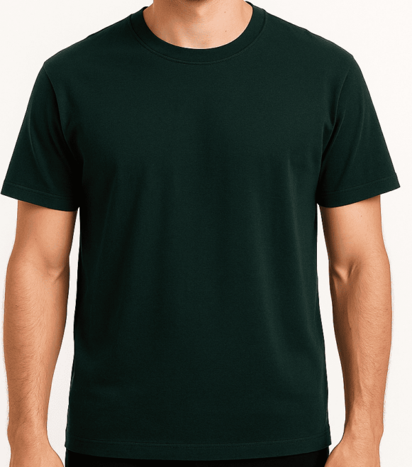 Dark Green Men’s Cotton Tee-costumepeti