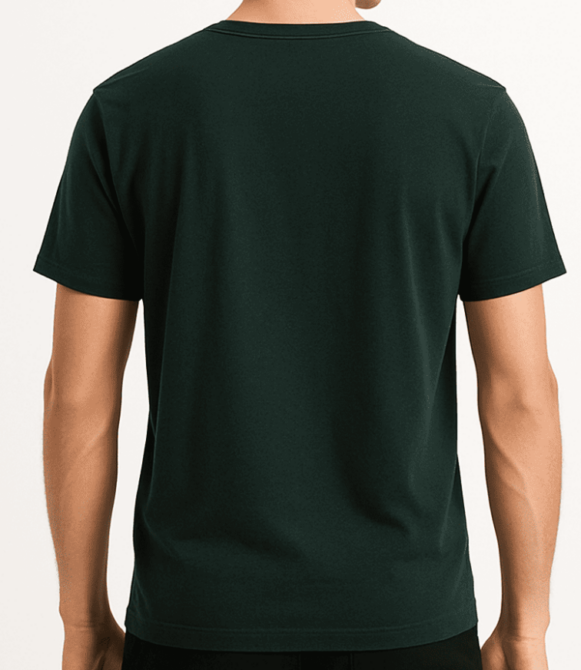 Dark Green Men’s Cotton Tee - Image 3