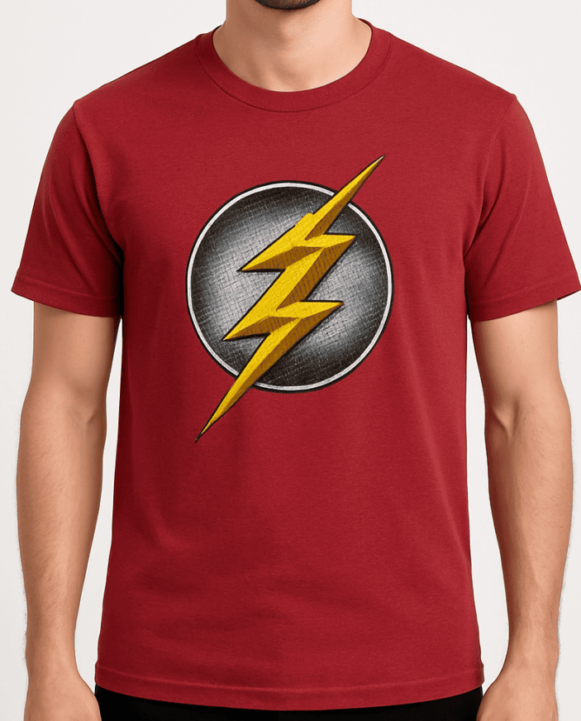 Maroon Flash Logo Graphic T-Shirt_costumepeti