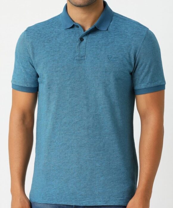 Men’s Blue Melange Polo T-Shirt