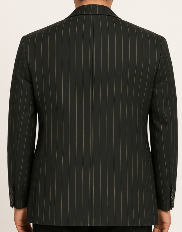 Black Pinstripe Formal Blazer for Men - Image 4
