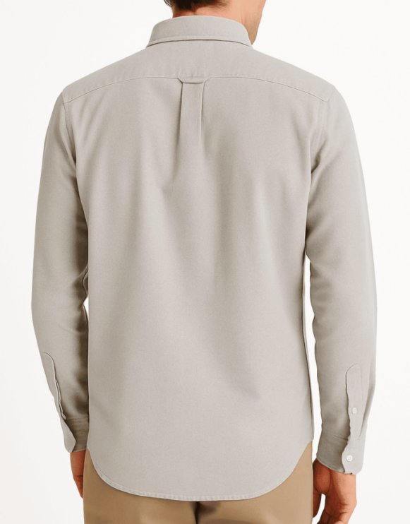 Stone Gray Oxford Shirt - Image 3
