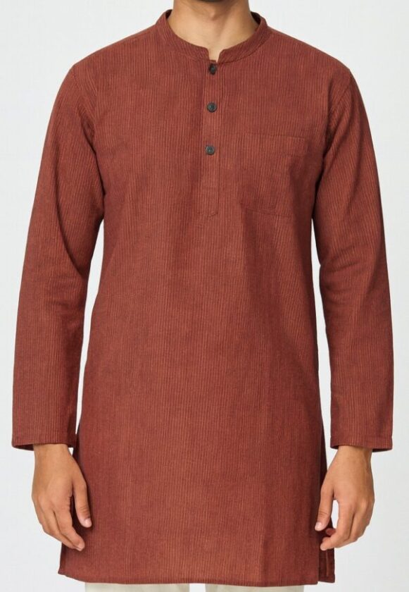 Rust Brown Cotton Kurta_costumepeti