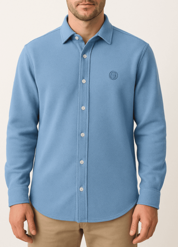 Azure Cotton Casual Shirt