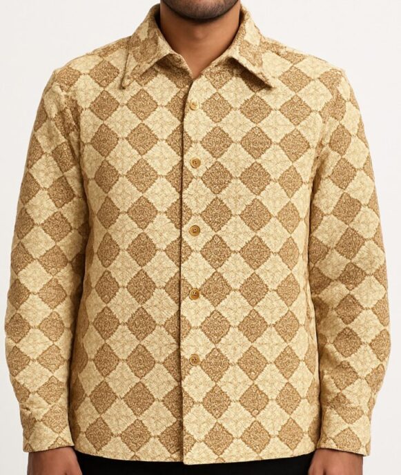 Golden Beige Printed Shirt