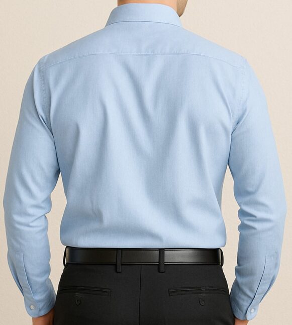 Light Blue Cotton Formal Shirt - Image 4