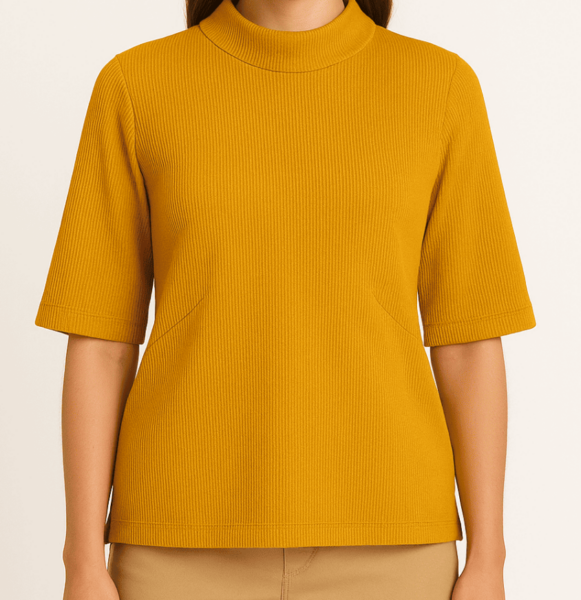 Mustard Half Sleeve Knit Top