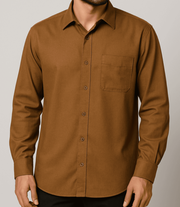 Rust Brown Cotton Shirt - CostumePeti