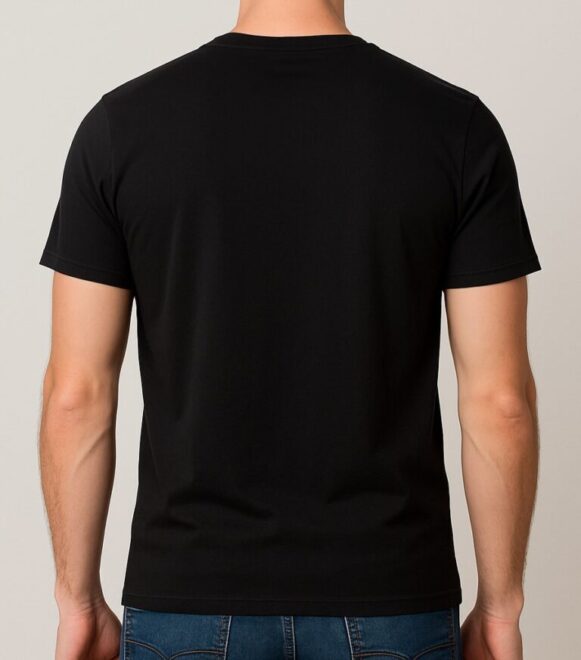 Black V-Neck T-shirt - Image 4