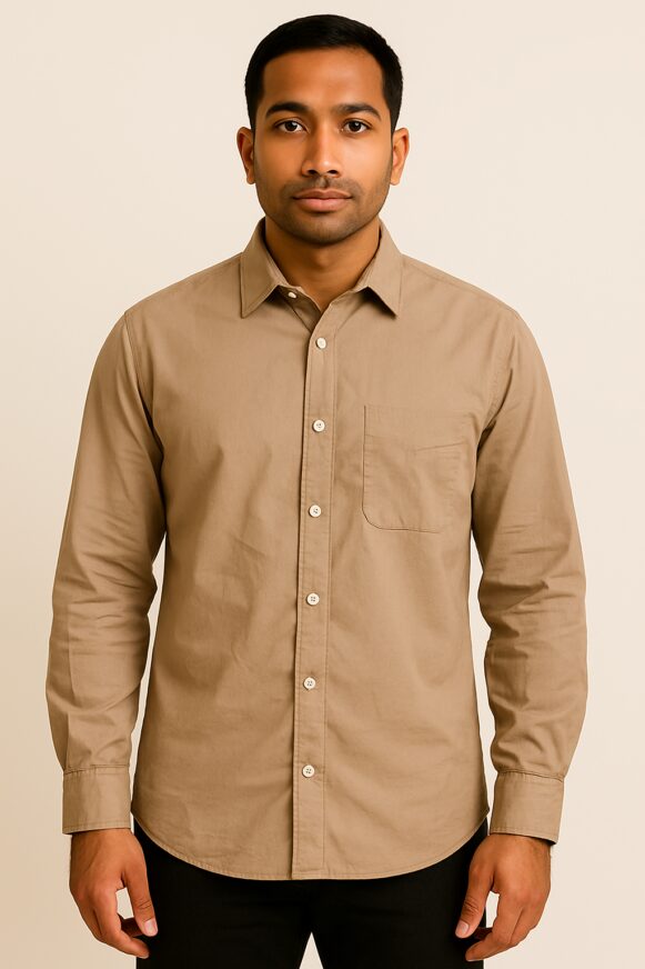 Beige-Brown Formal Shirt