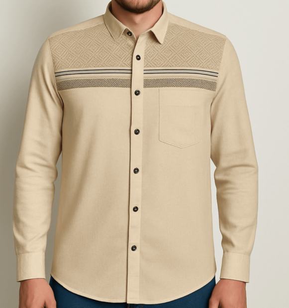 Textured Beige Shirt