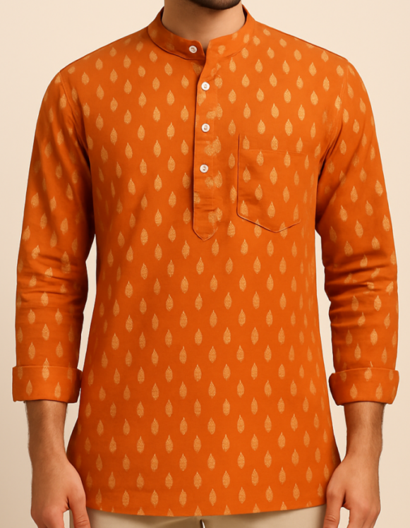 Orange festive kurta