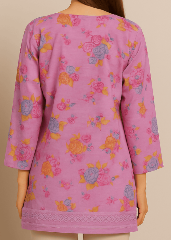 Lilac Floral Kurta - Image 3