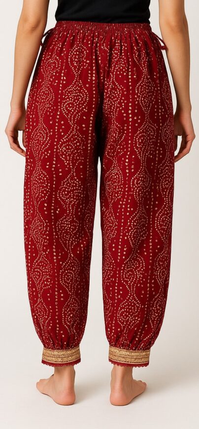 Maroon Ethnic Printed Pants - Image 3