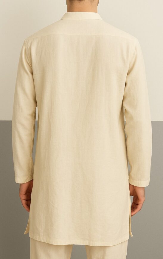 Beige Cotton Kurta - Image 4