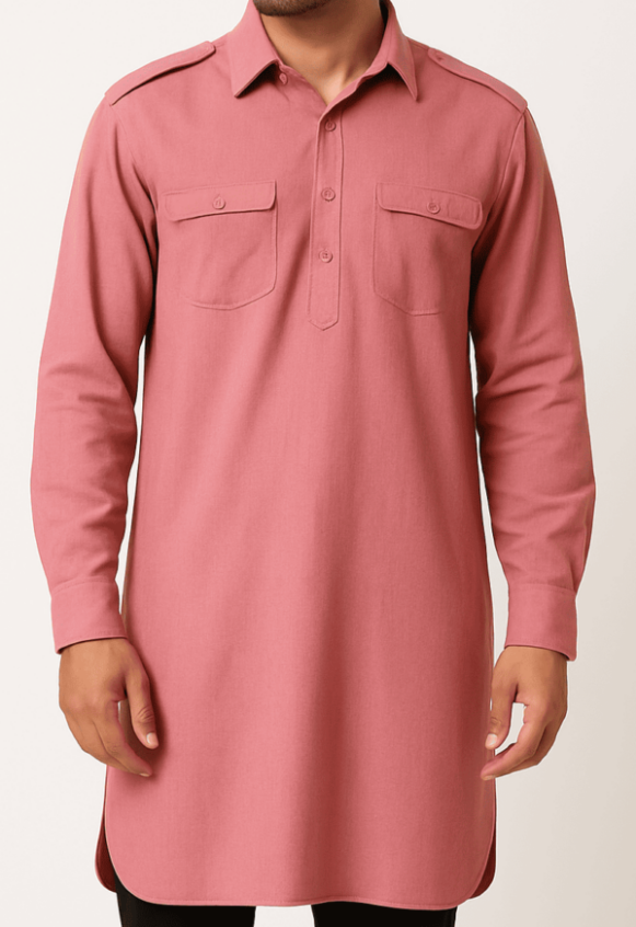Dusty Rose Longline Kurta Shirt
