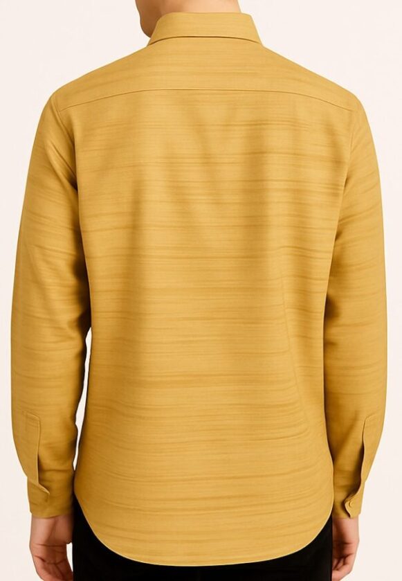 Golden Ochre Textured Shirt - Image 3