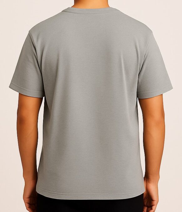 Steel Grey Cotton T-Shirt - Image 4