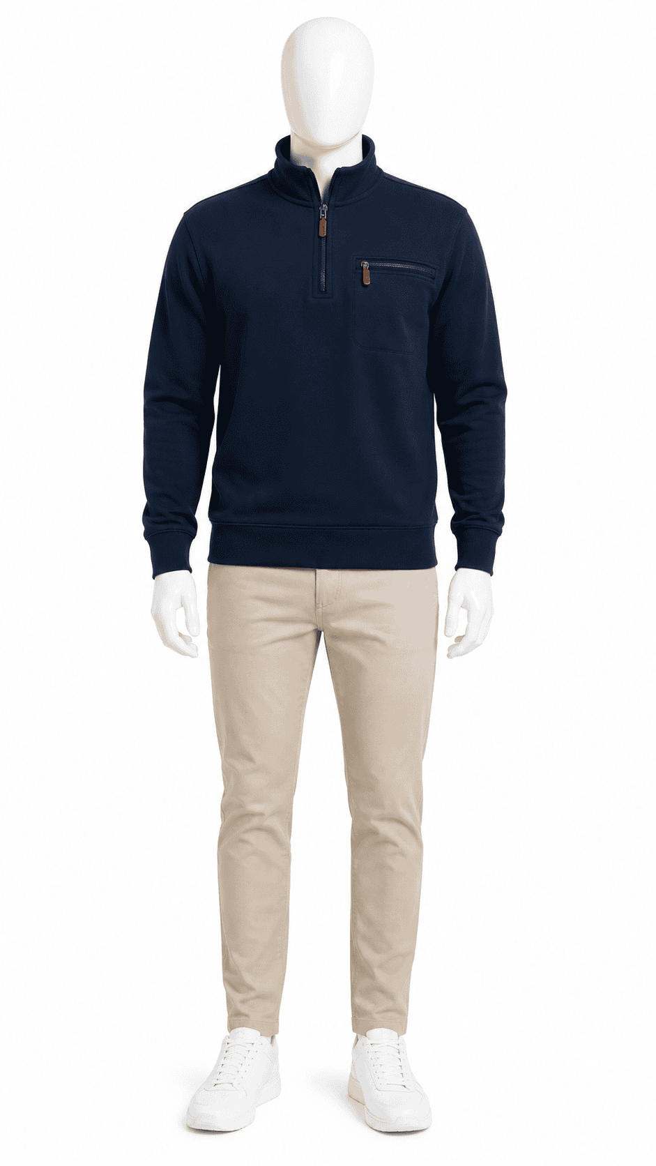 Navy Half Zip Sweatshirt