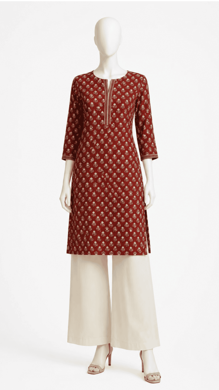 Rust Printed Kurta For Women's