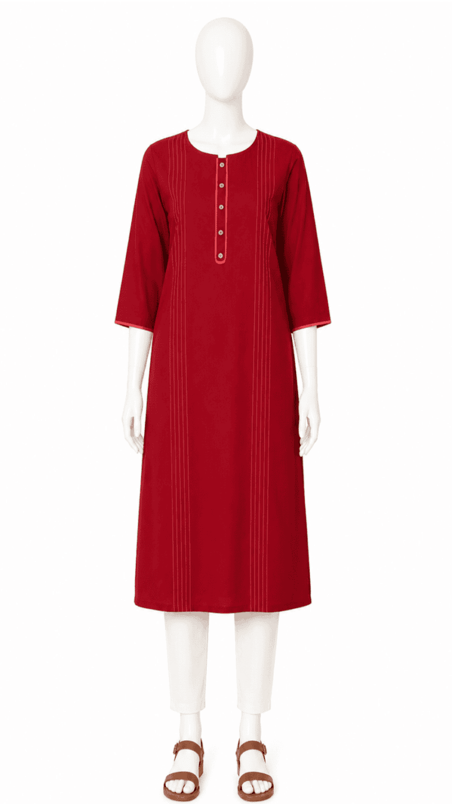 Maroon Straight Kurta