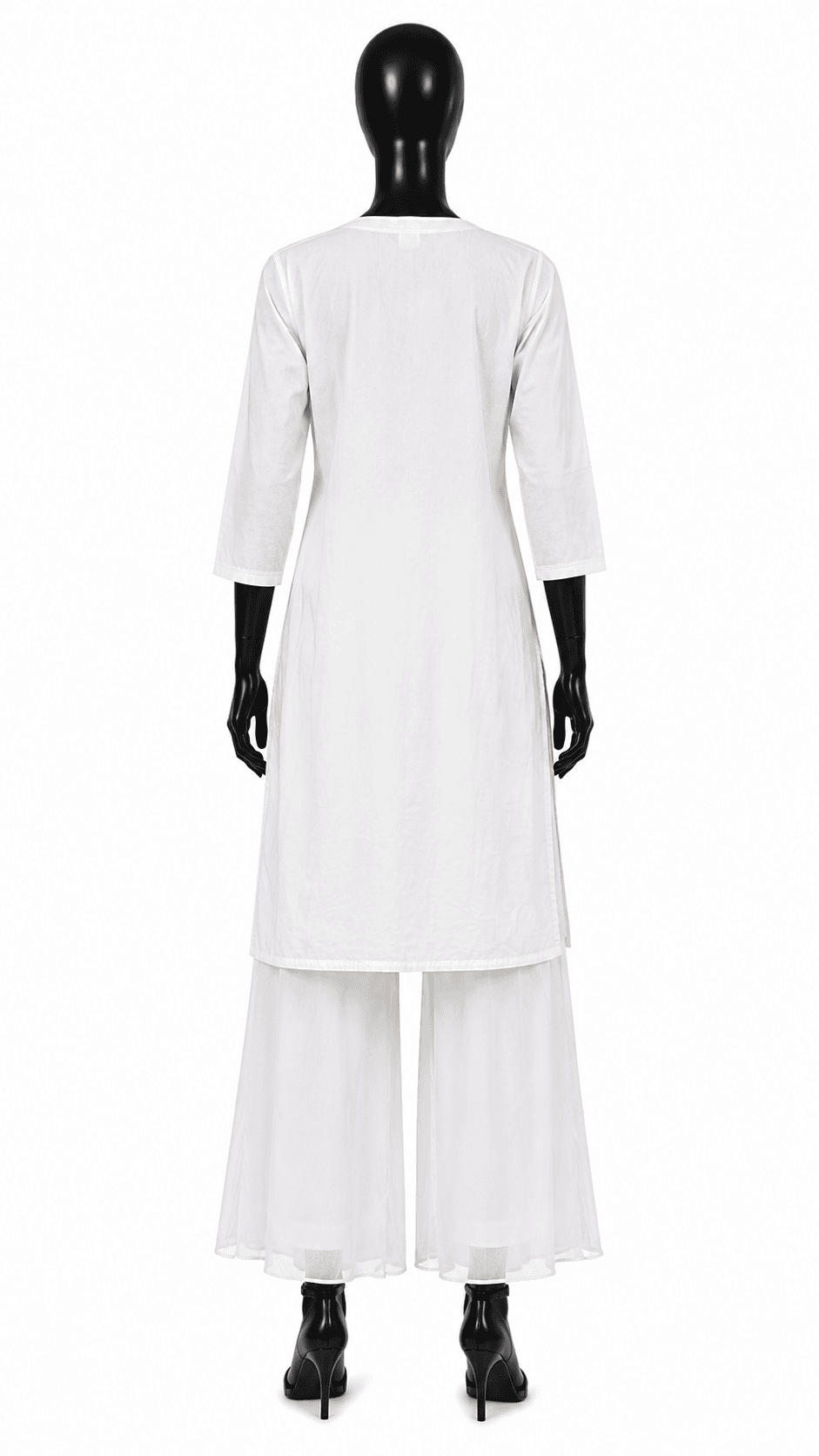 Off White Chikankari Kurta - Image 3