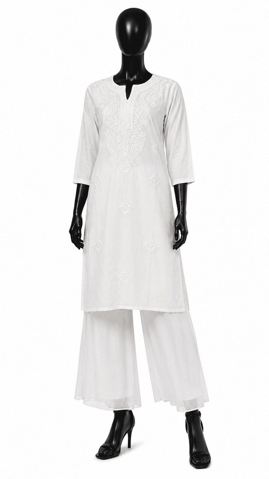 Off White Chikankari Kurta