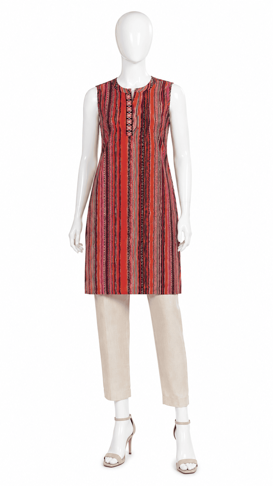 Multicolour Tribal Stripe Kurti