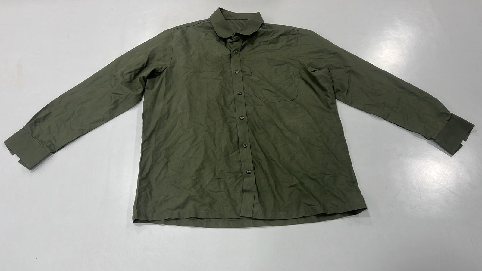 Solid Olive Full Sleeve Shirt - Image 4