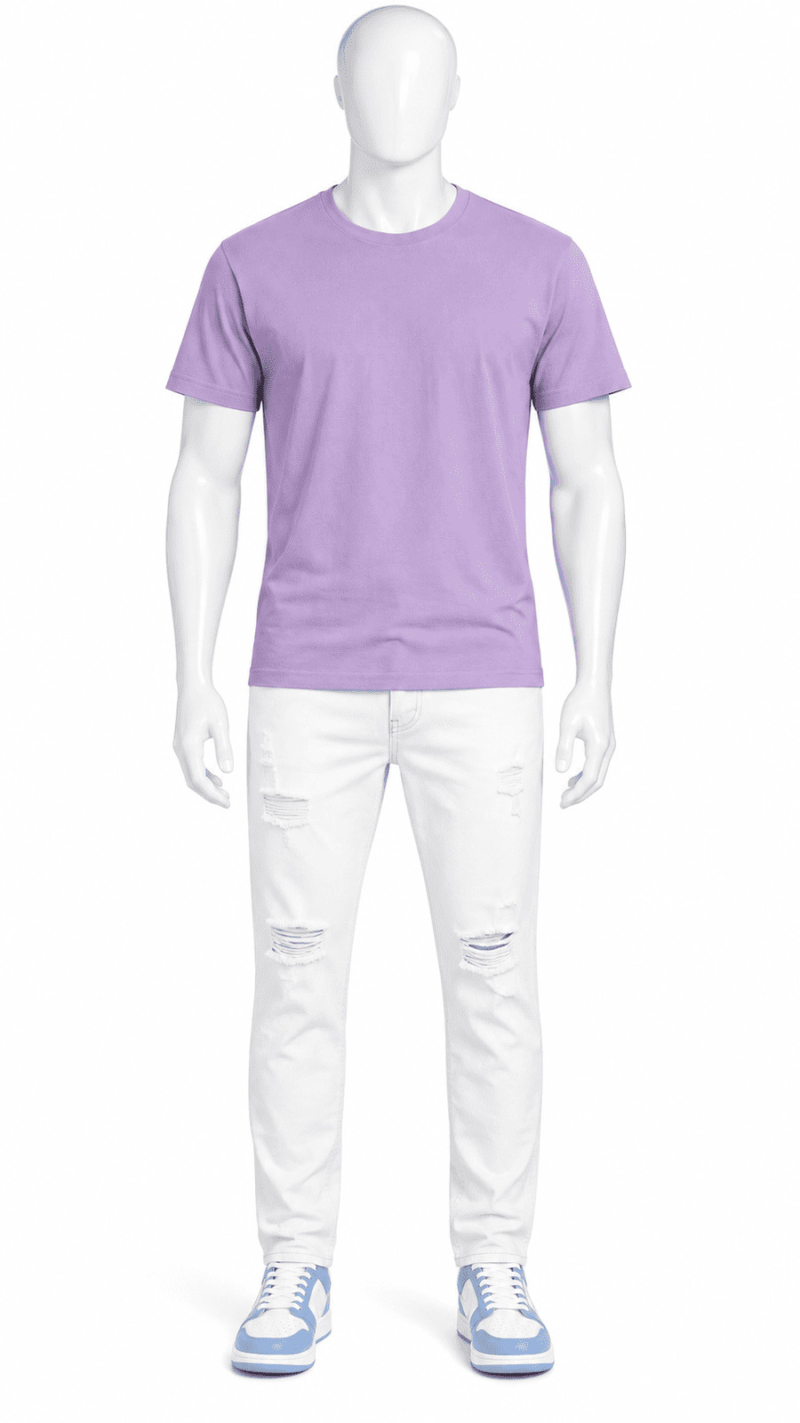 Lilac Cotton Crew Neck T-Shirt