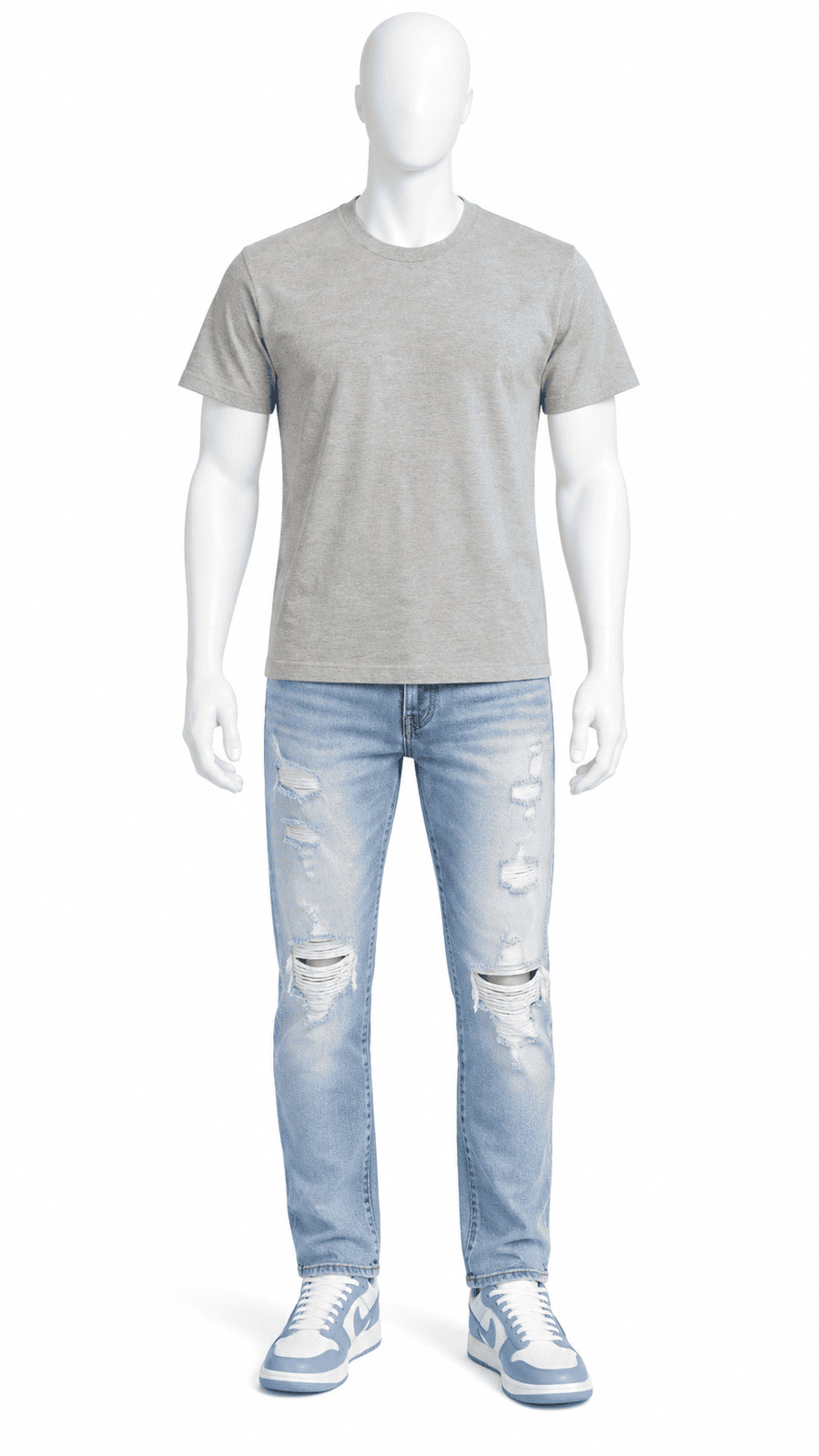 Men's Grey Crew Neck T Shirt