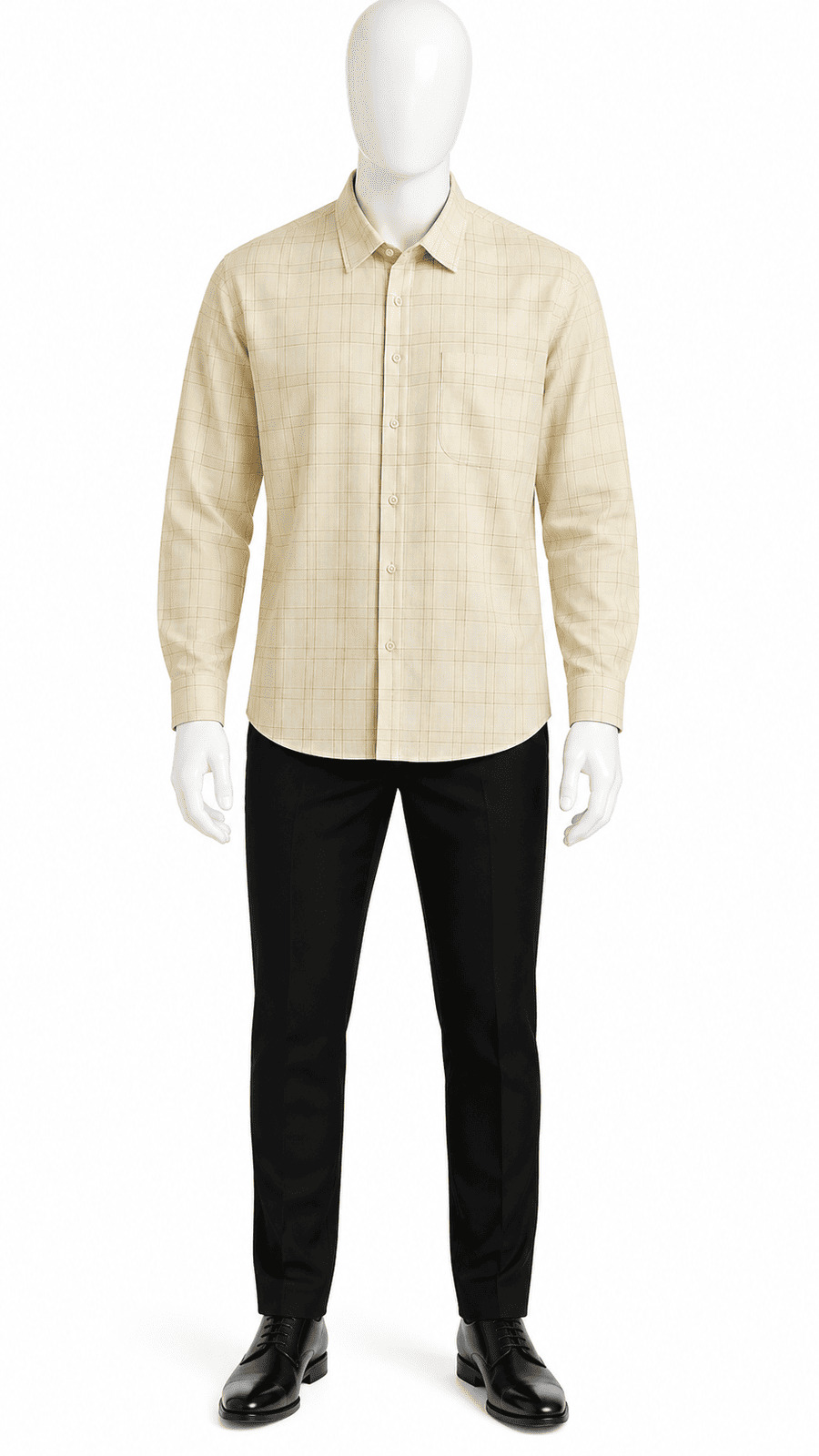 Yellow Check Cotton Shirt