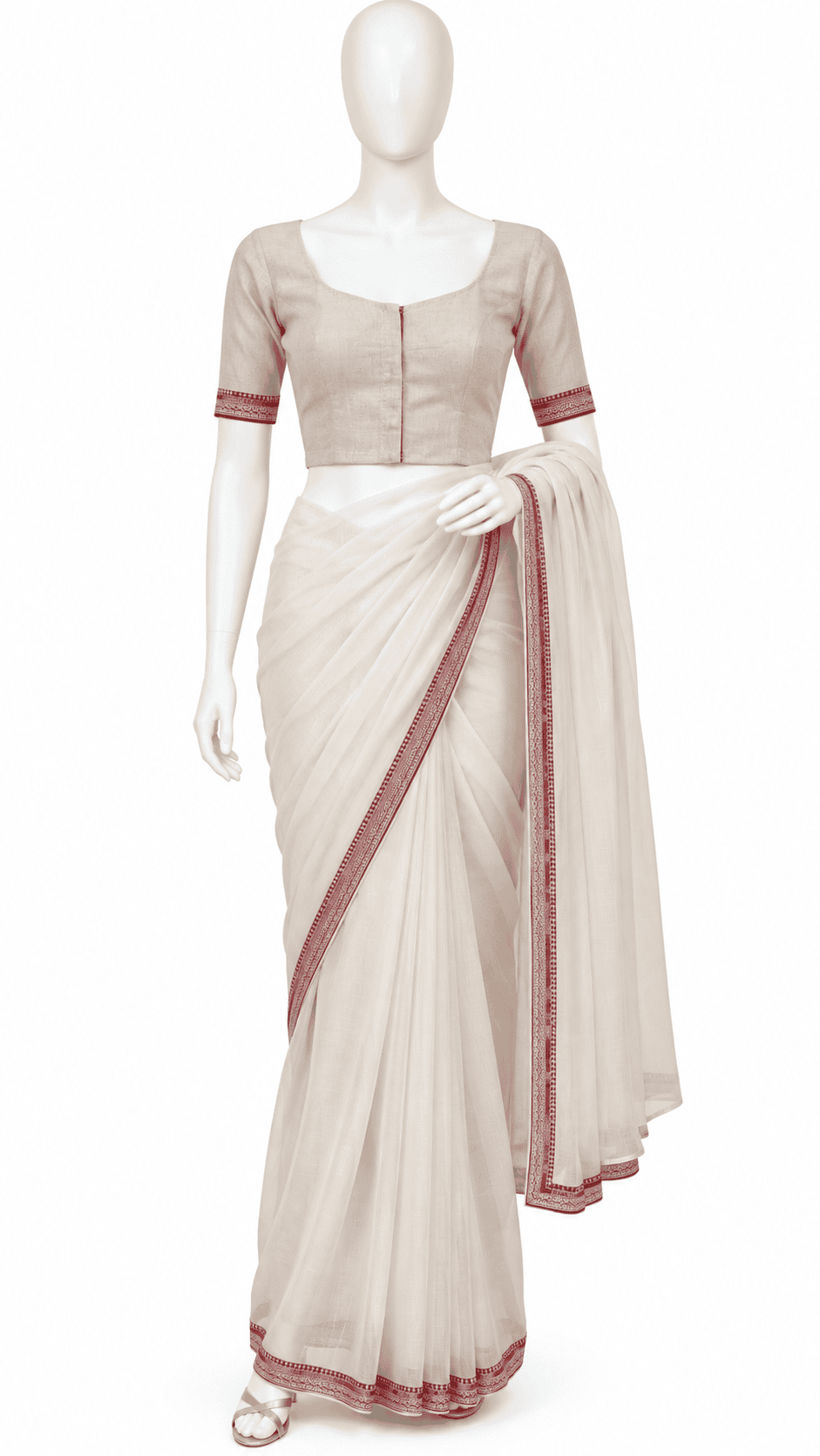 Women's Beige Solid Saree Blouse