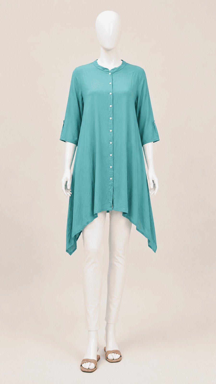 Button Front Tunic Dress