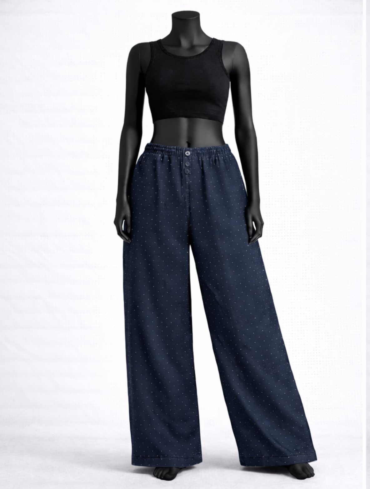 Women Navy Blue Printed Palazzo Pants - Costumepeti